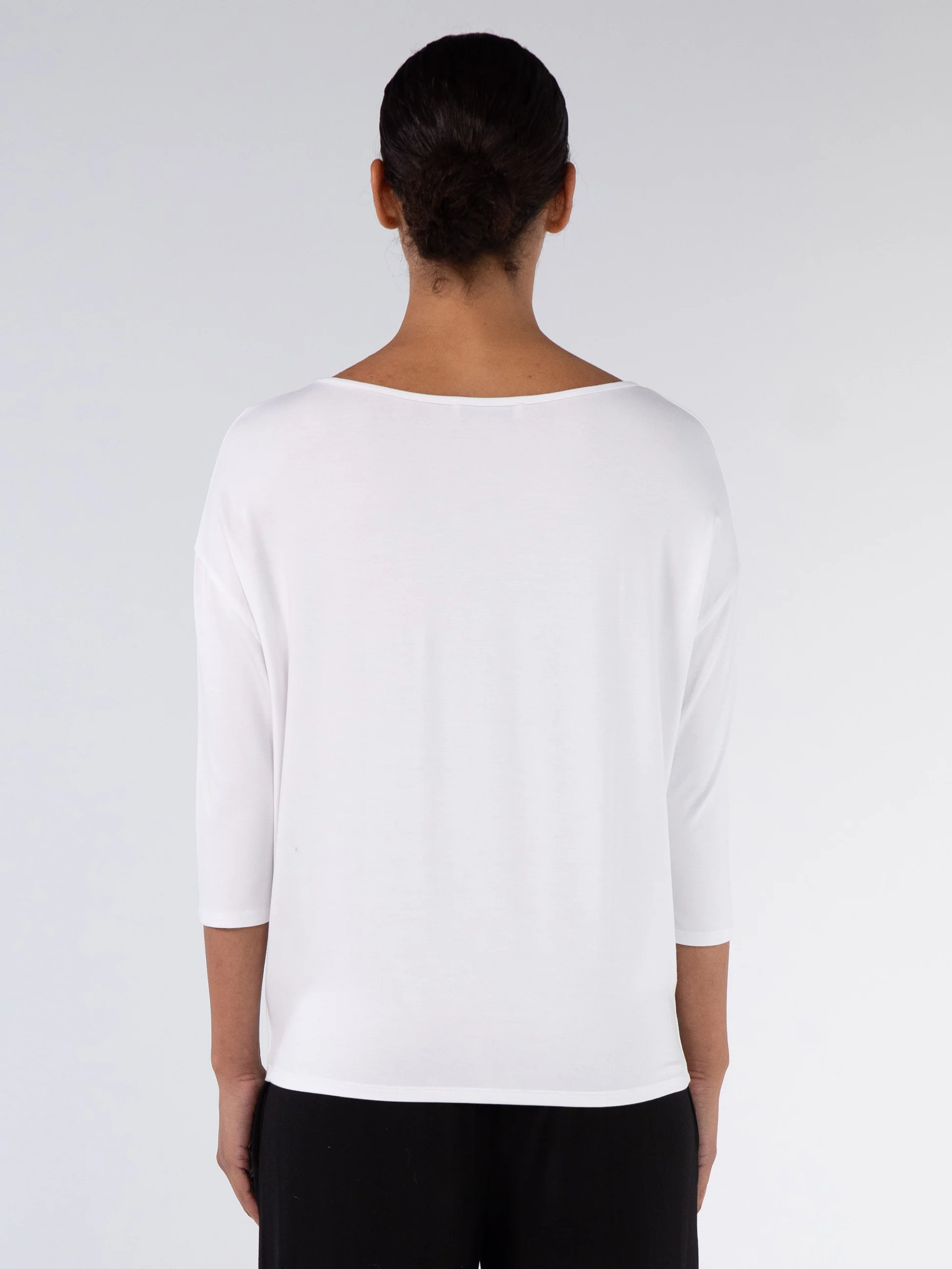 Modal Luxe Layer Tee 3/4 Sleeve - White - Image 11