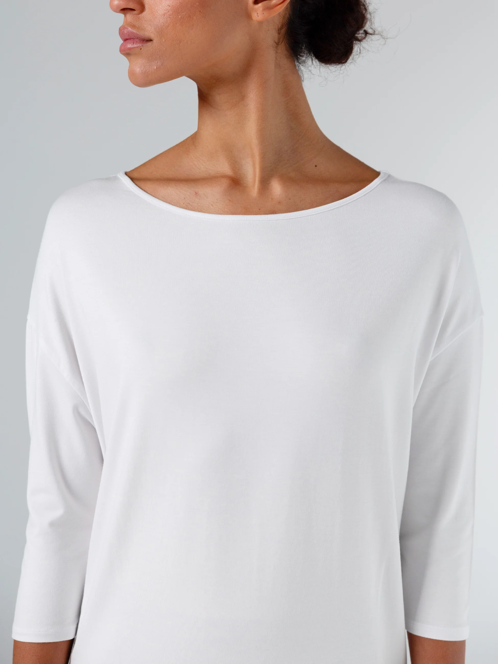 Modal Luxe Layer Tee 3/4 Sleeve - White - Image 9