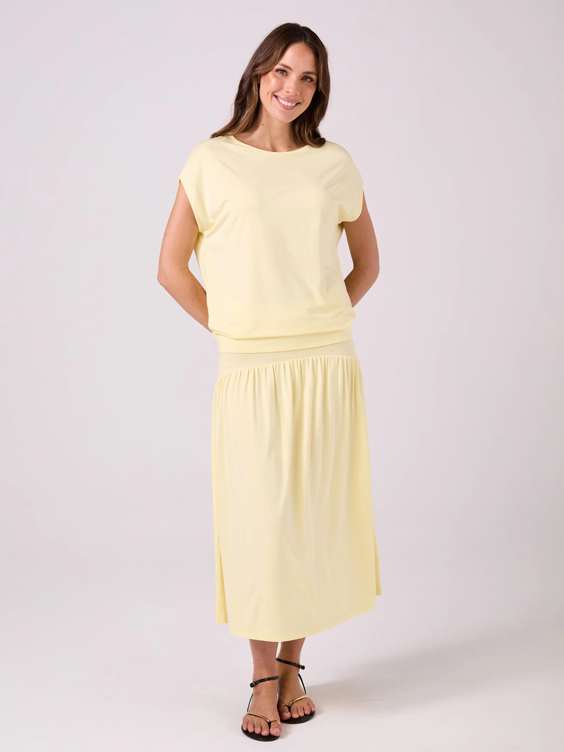 Modal Luxe Layer Tee - Pastel Yellow
