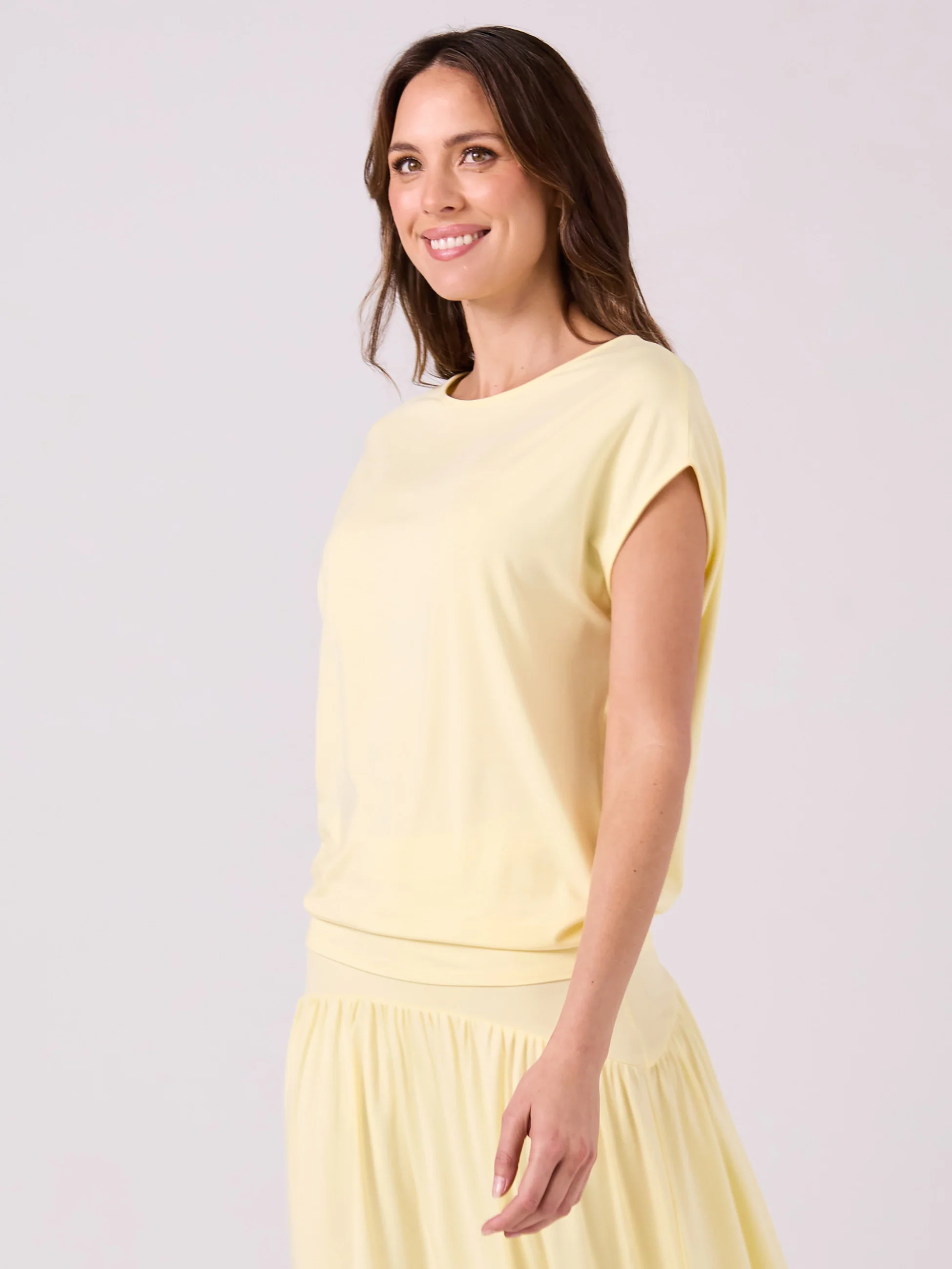 Modal Luxe Layer Tee - Pastel Yellow - Image 6