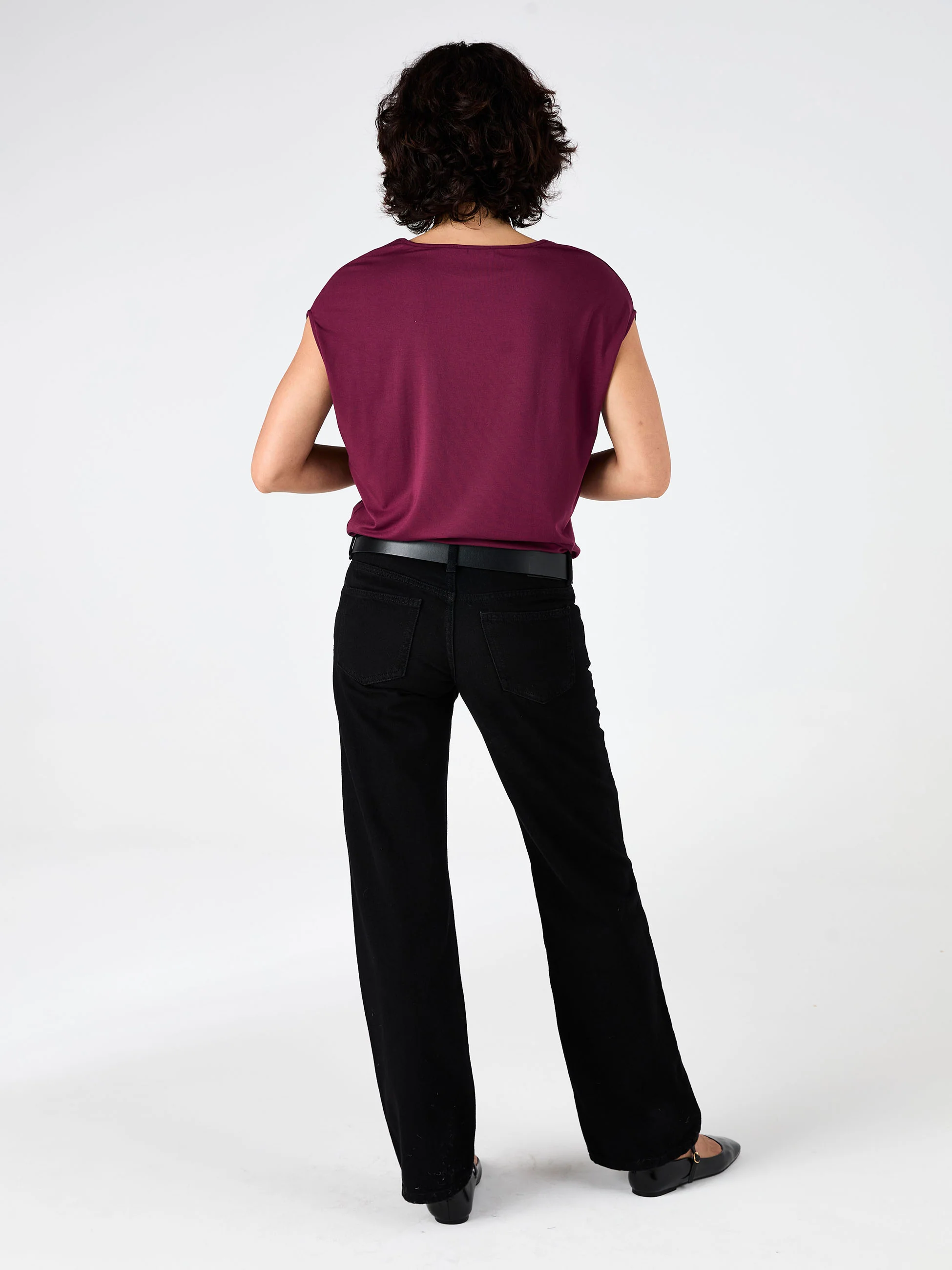 Modal Luxe Layer Tee - Ruby - Image 4