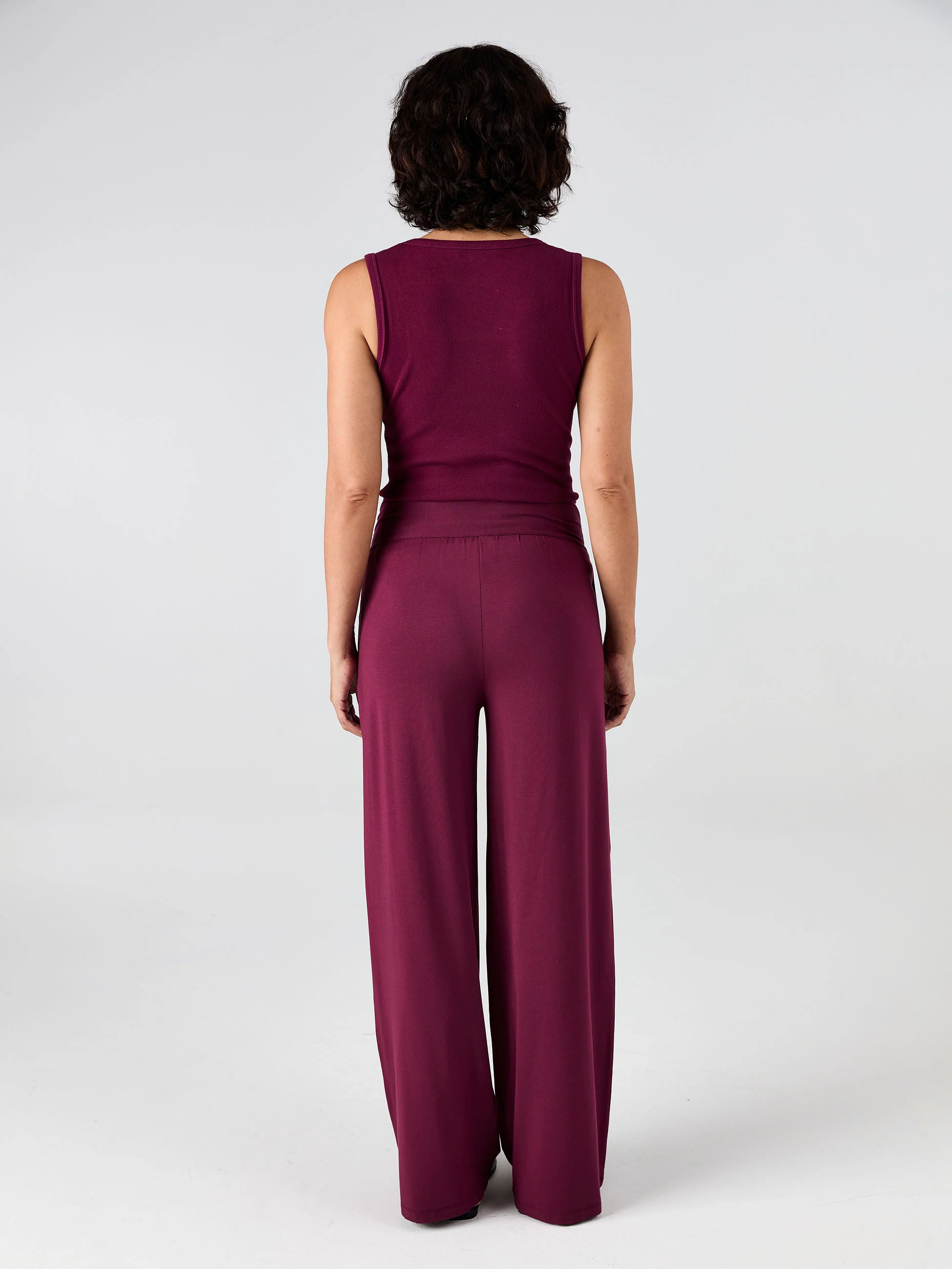 Nomad Modal Wide Leg Pant - Ruby - Image 3