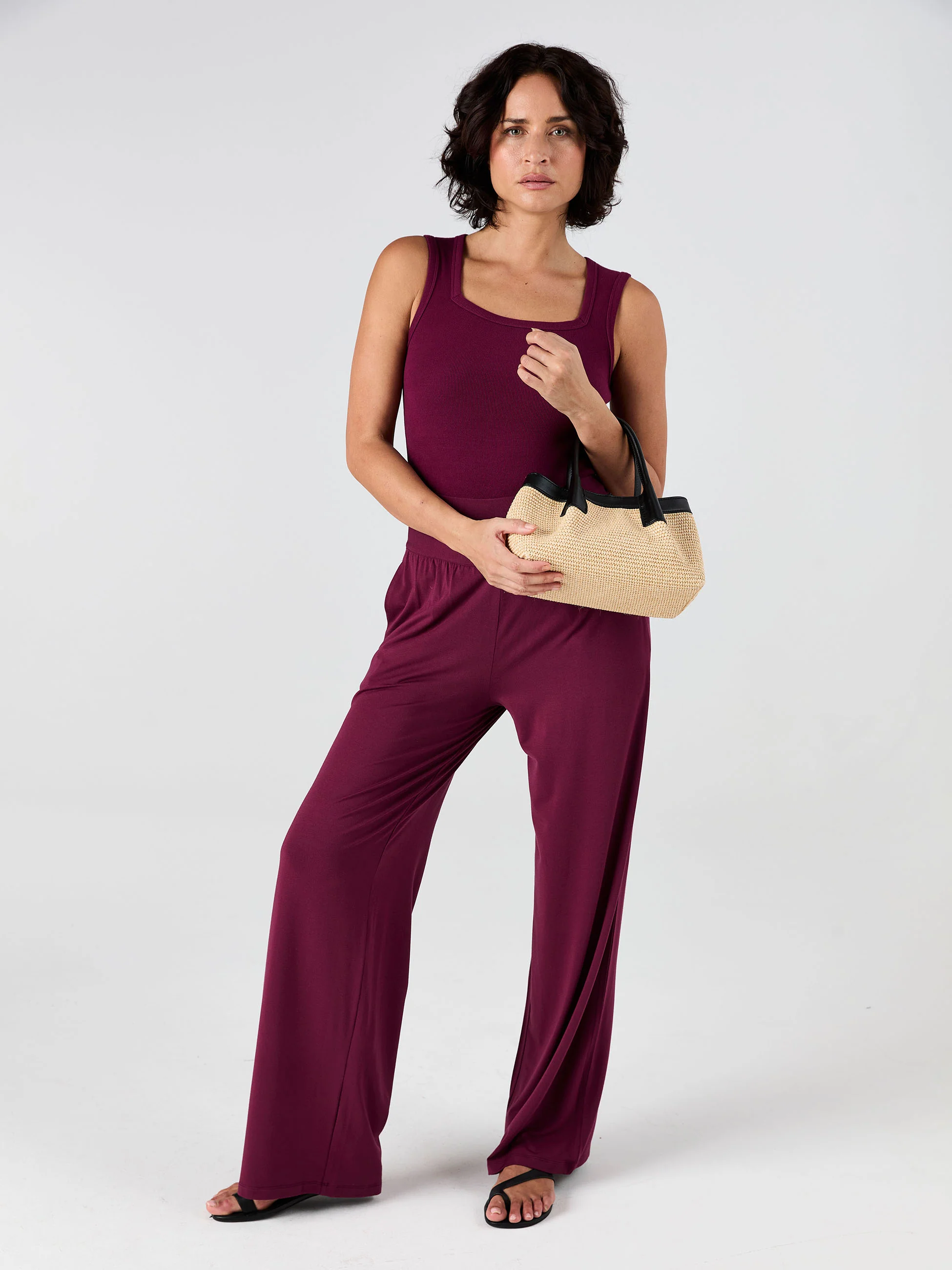 Nomad Modal Wide Leg Pant - Ruby - Image 7