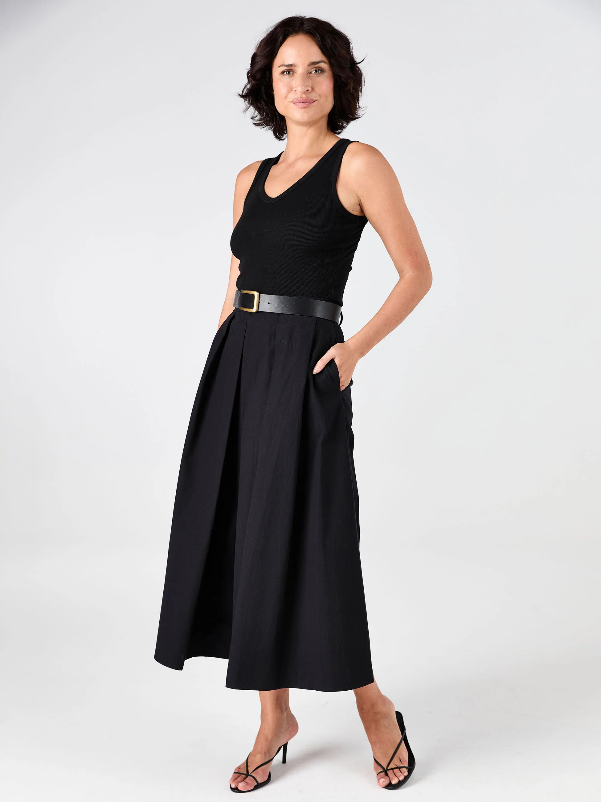 Pia Poplin Skirt - Black - Image 2