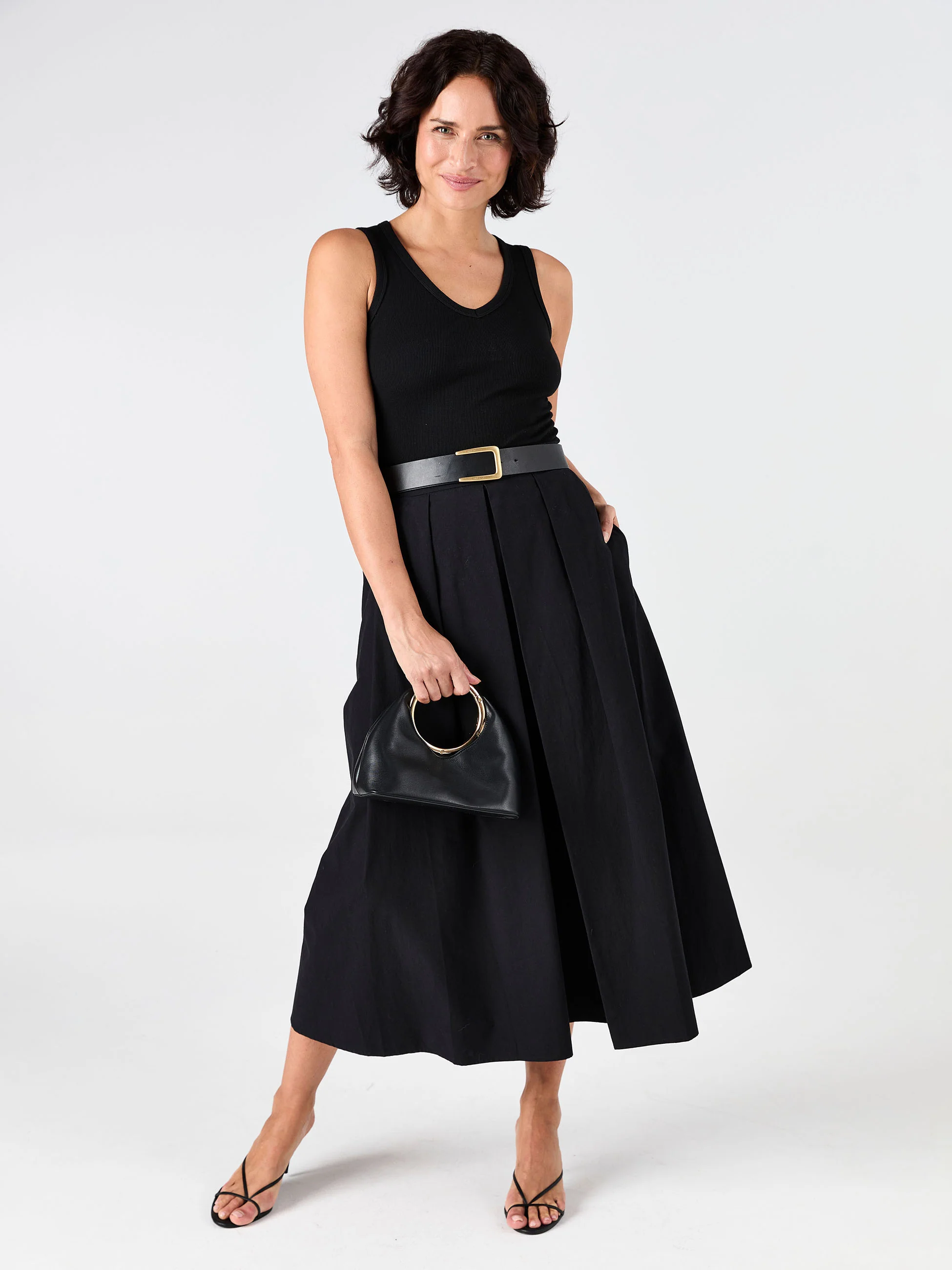 Pia Poplin Skirt - Black - Image 4