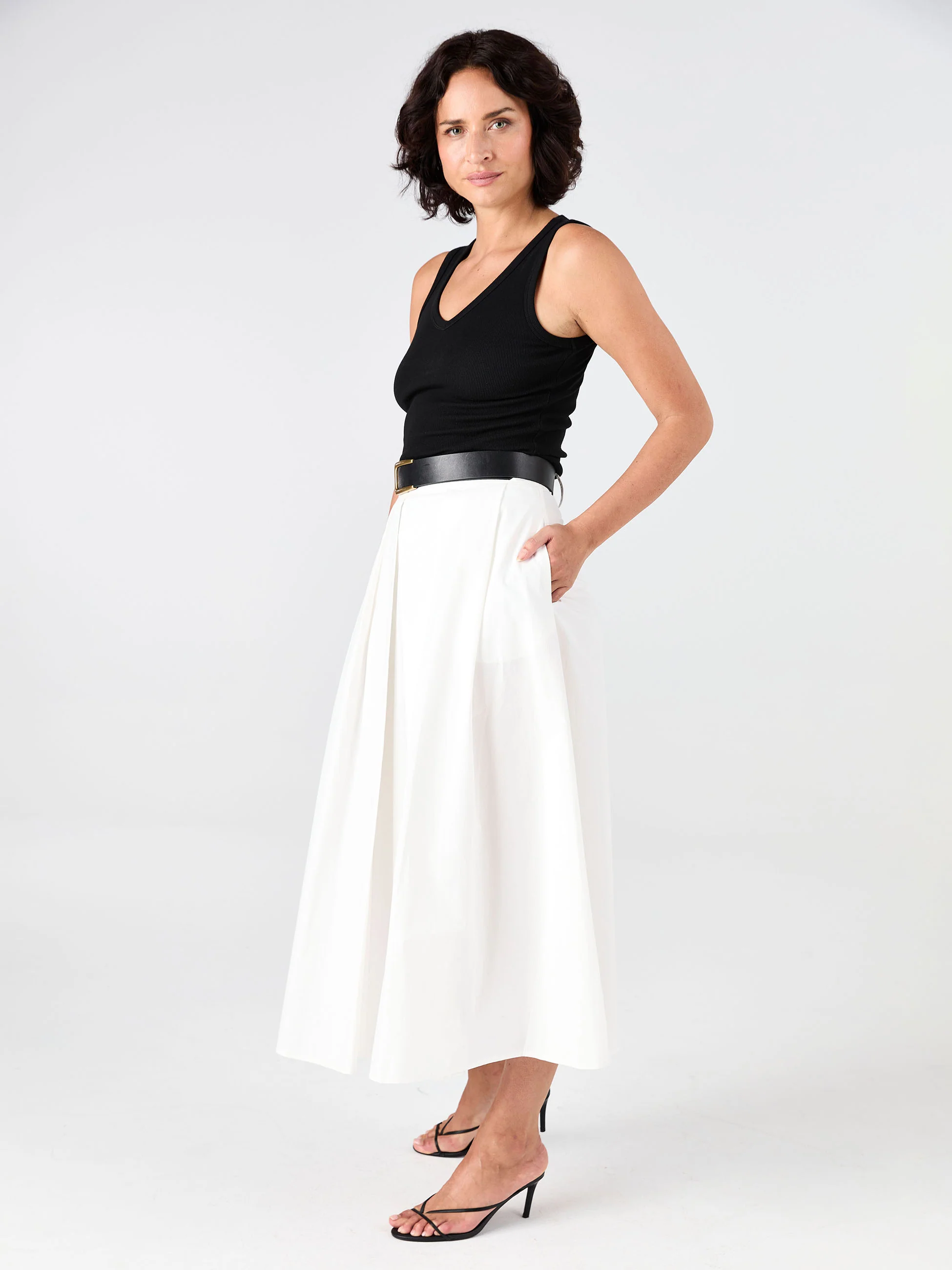 Pia Poplin Skirt - White - Image 2