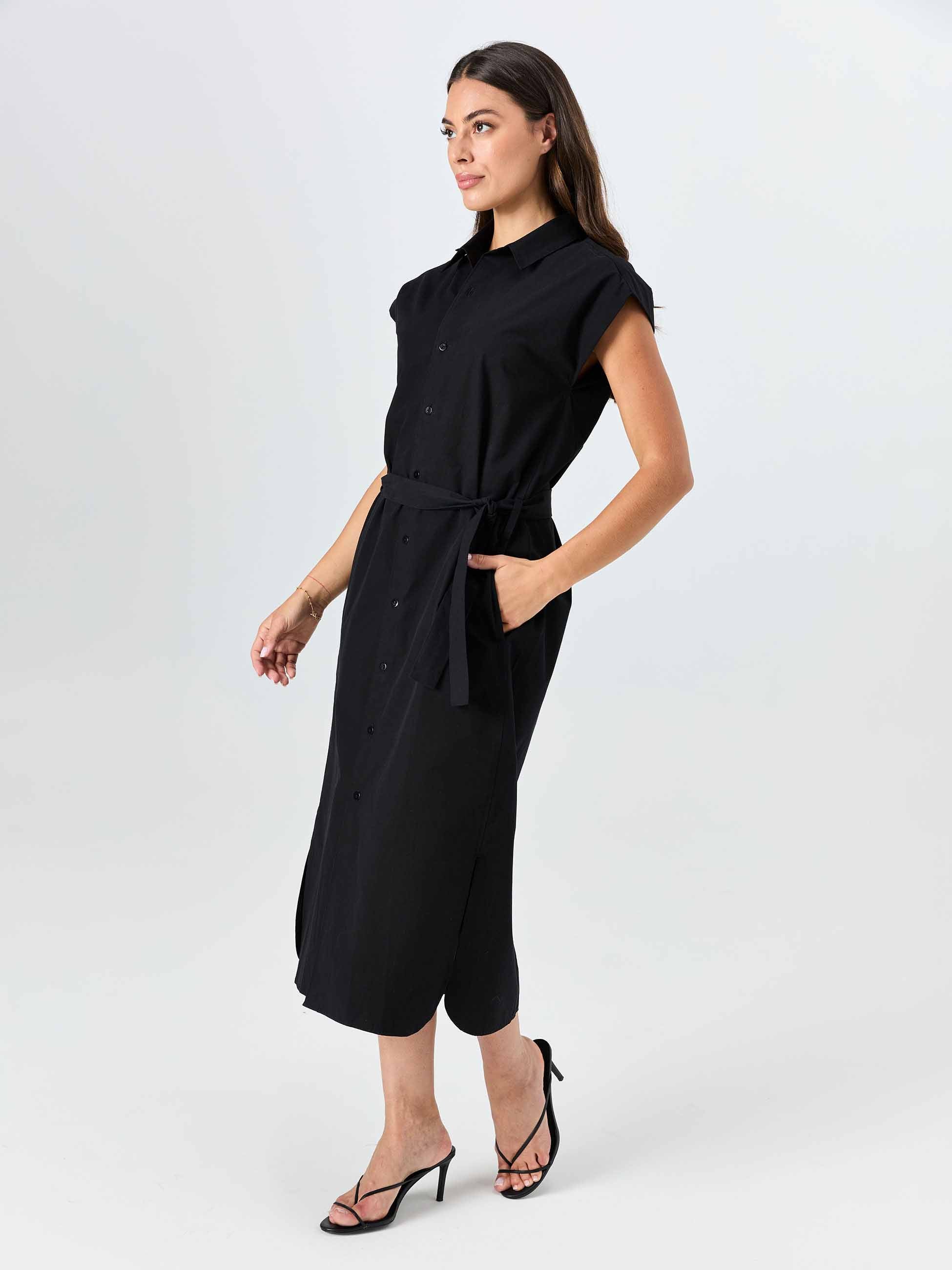 Poplin Shirt Dress - Black - Image 2