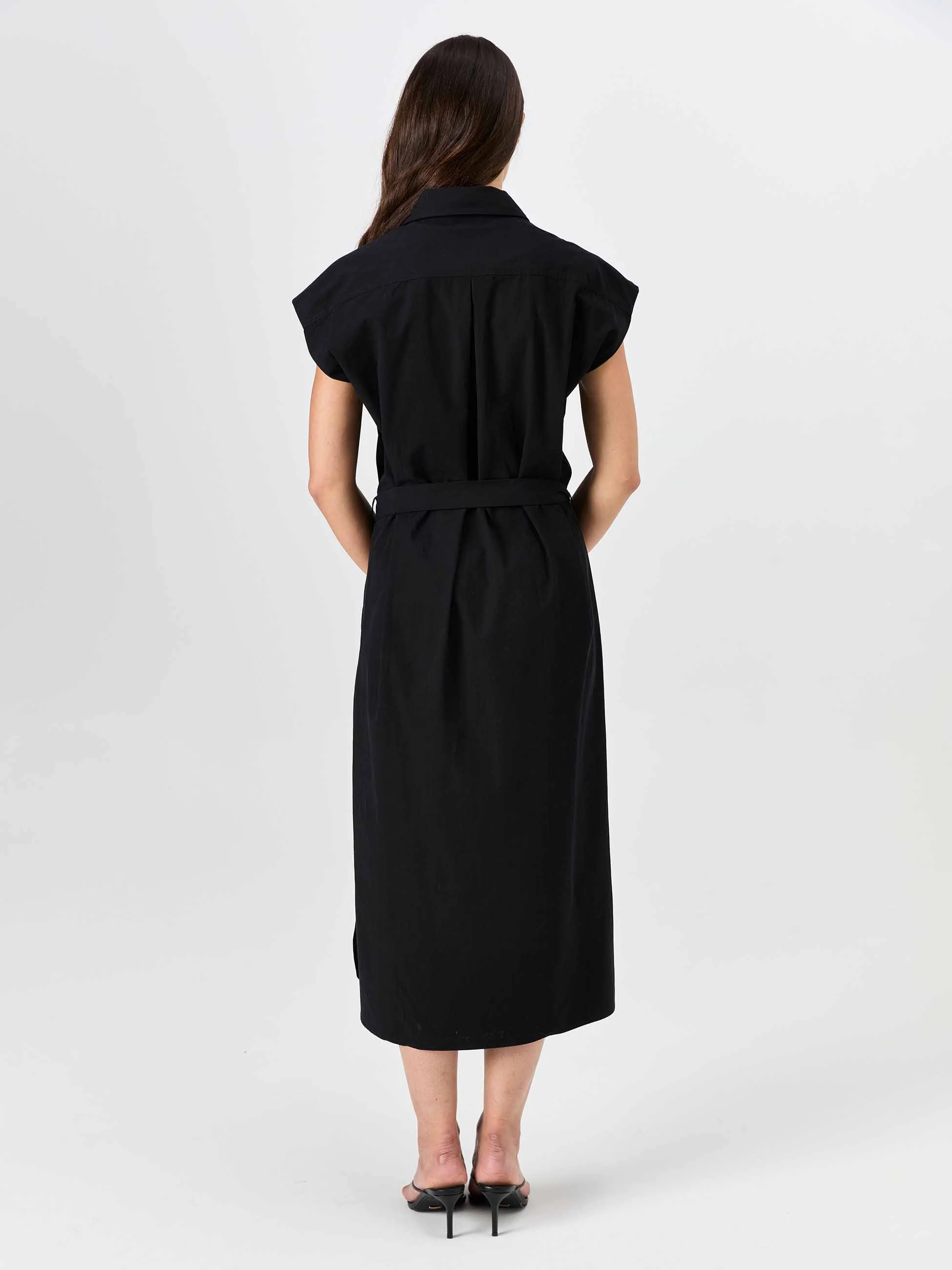 Poplin Shirt Dress - Black - Image 3