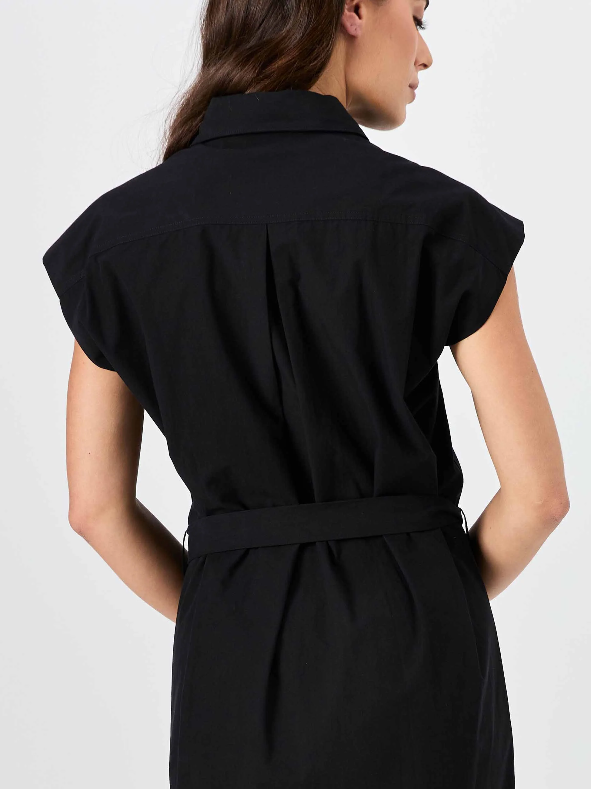 Poplin Shirt Dress - Black - Image 4