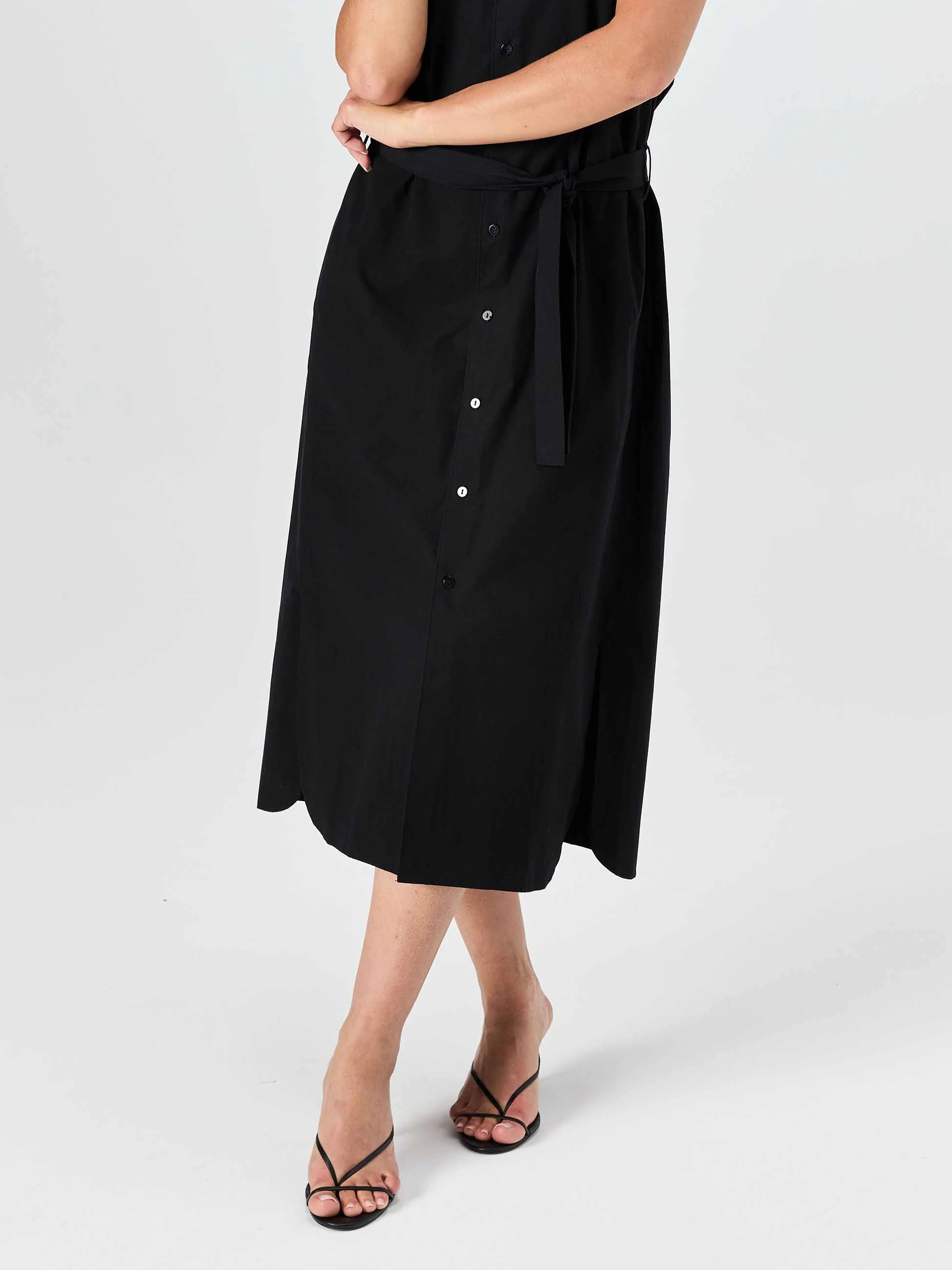 Poplin Shirt Dress - Black - Image 5