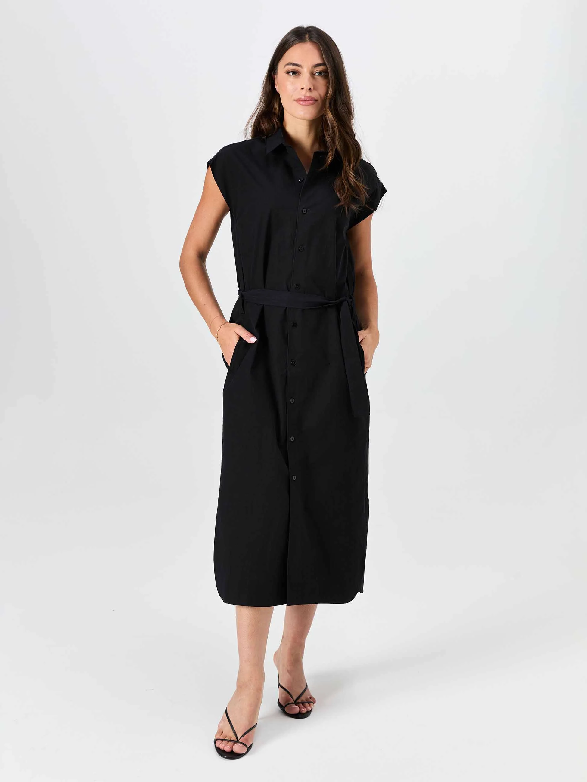Poplin Shirt Dress - Black - Image 6