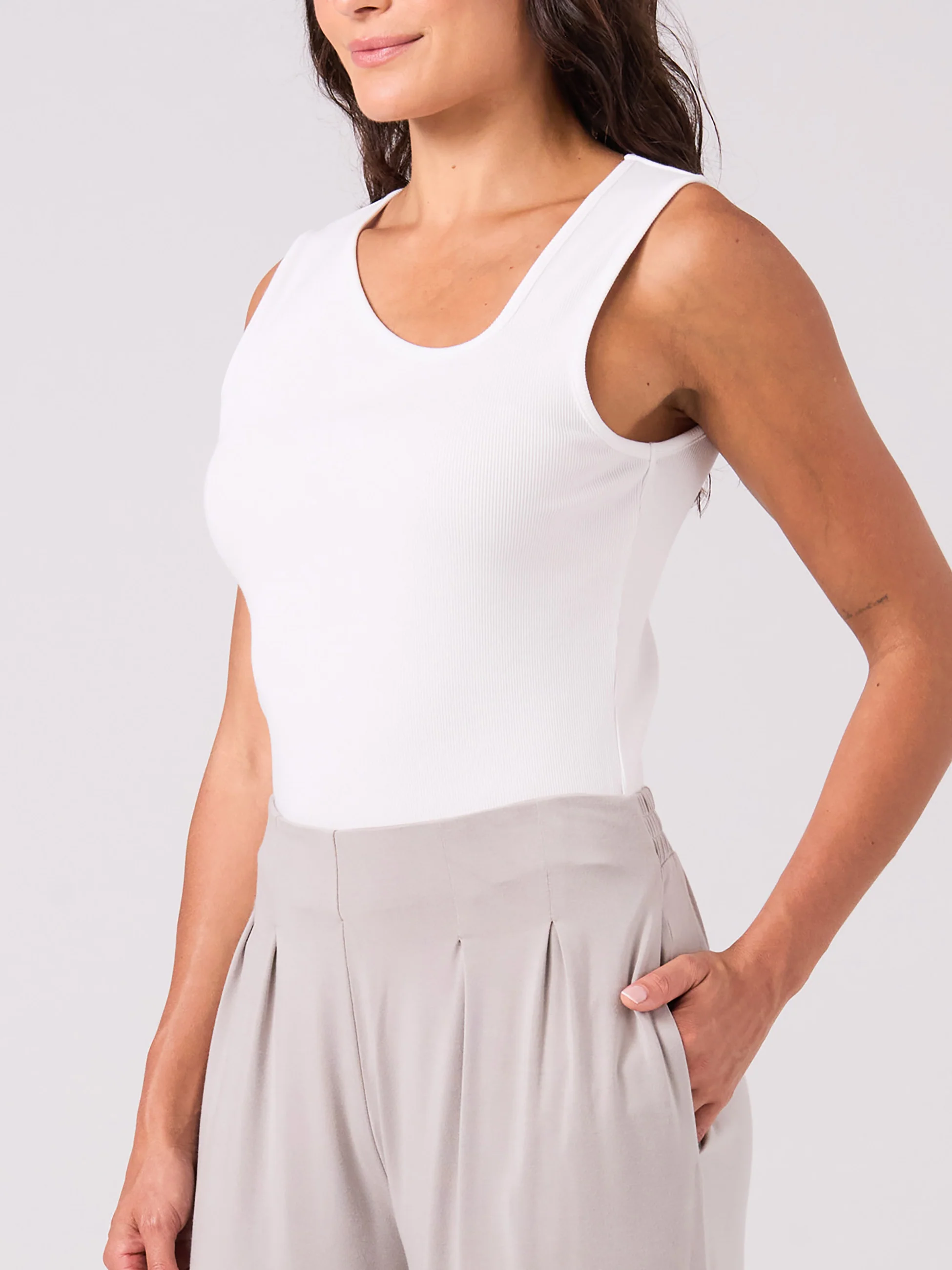 Riva Rib Tank - White - Image 2