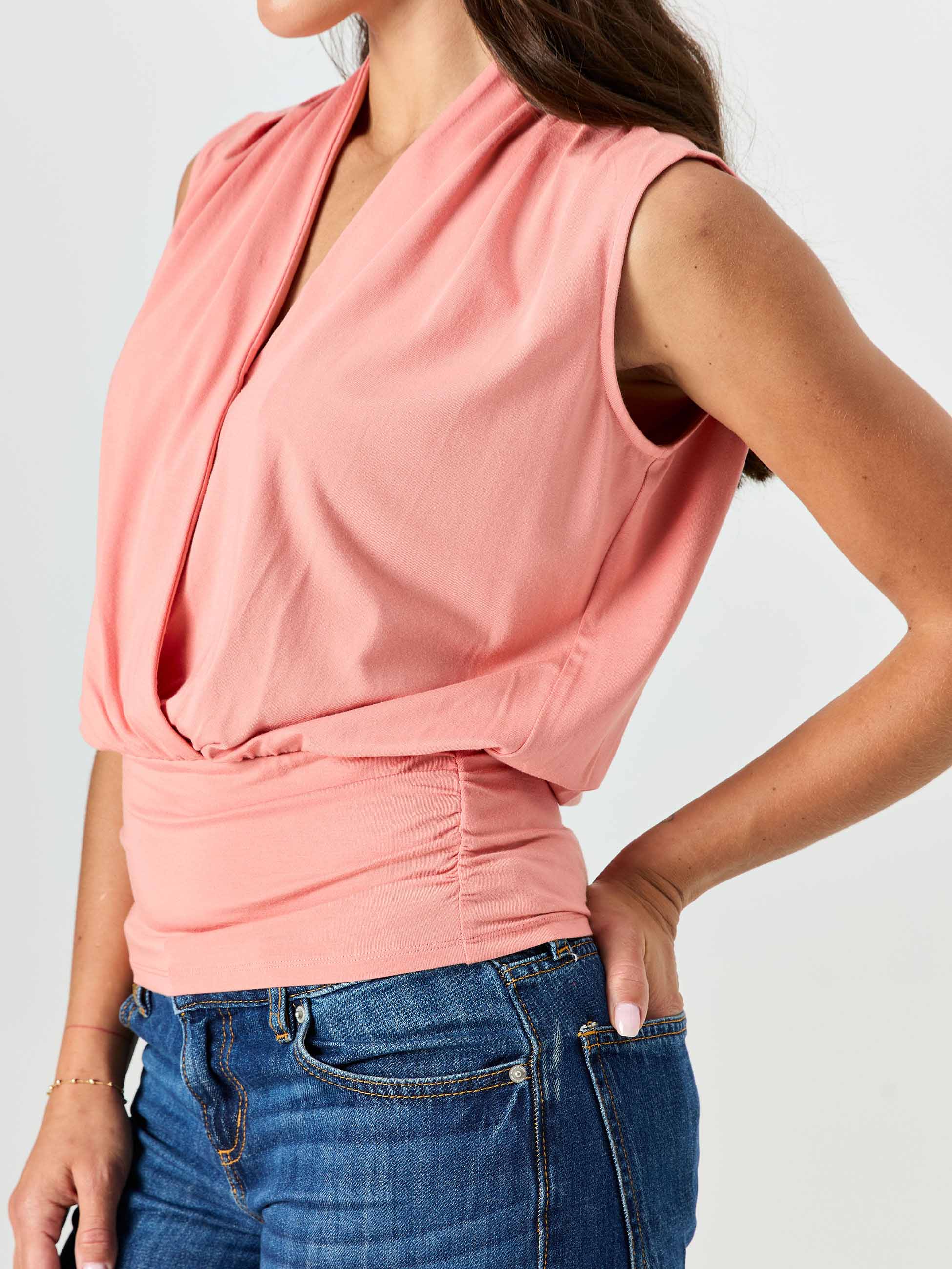 Shawl Collar Top  Apricot - Image 4