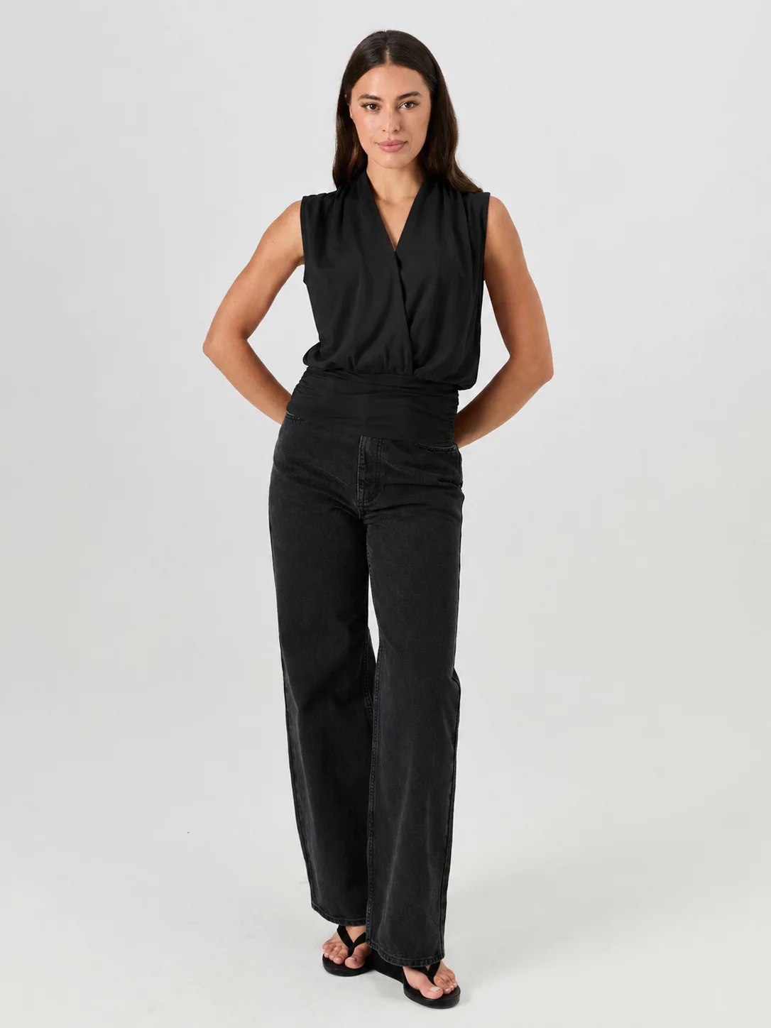 Shawl Collar Top Black - Image 5