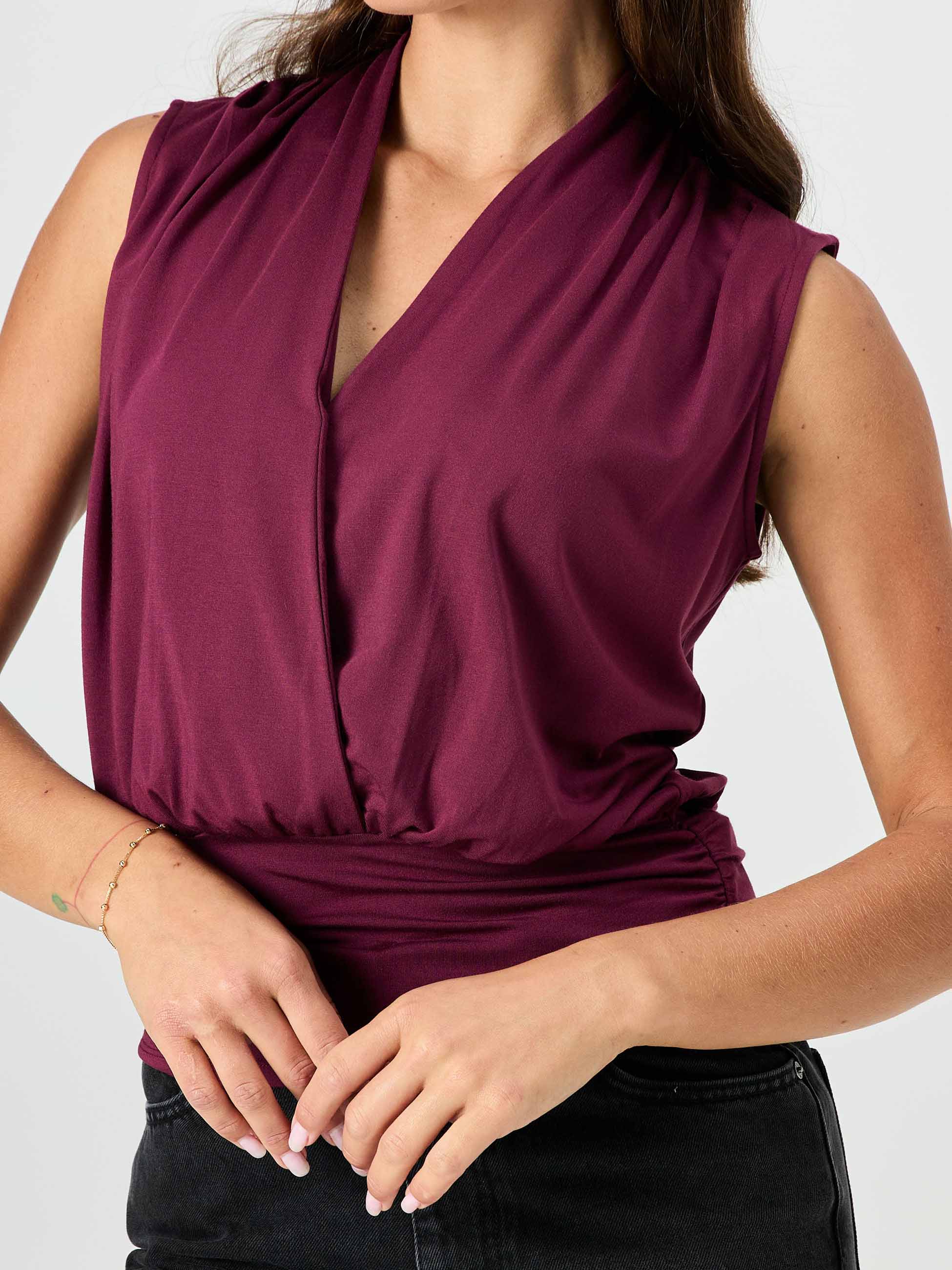 Shawl Collar Top - Ruby - Image 4