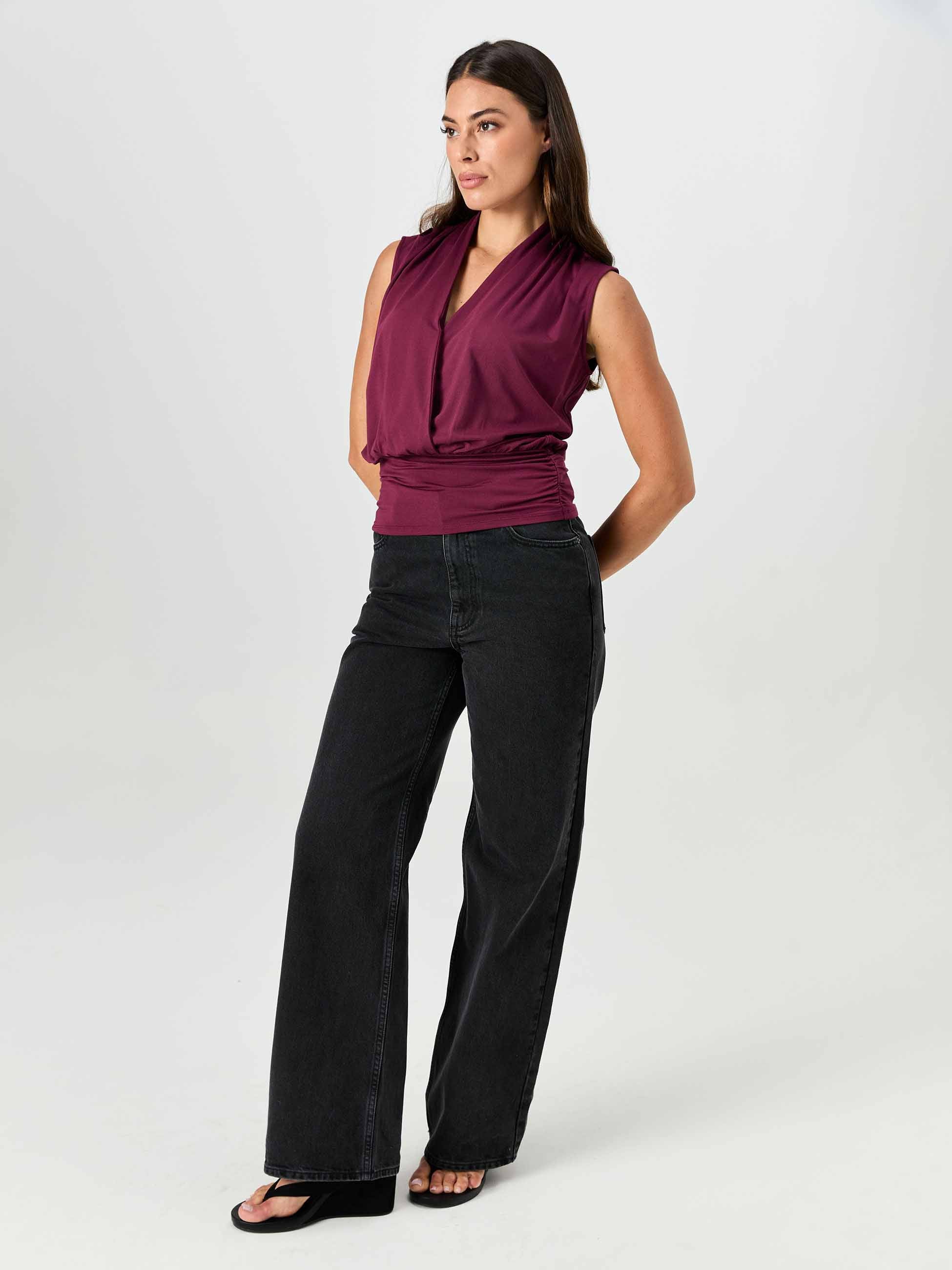 Shawl Collar Top - Ruby - Image 5
