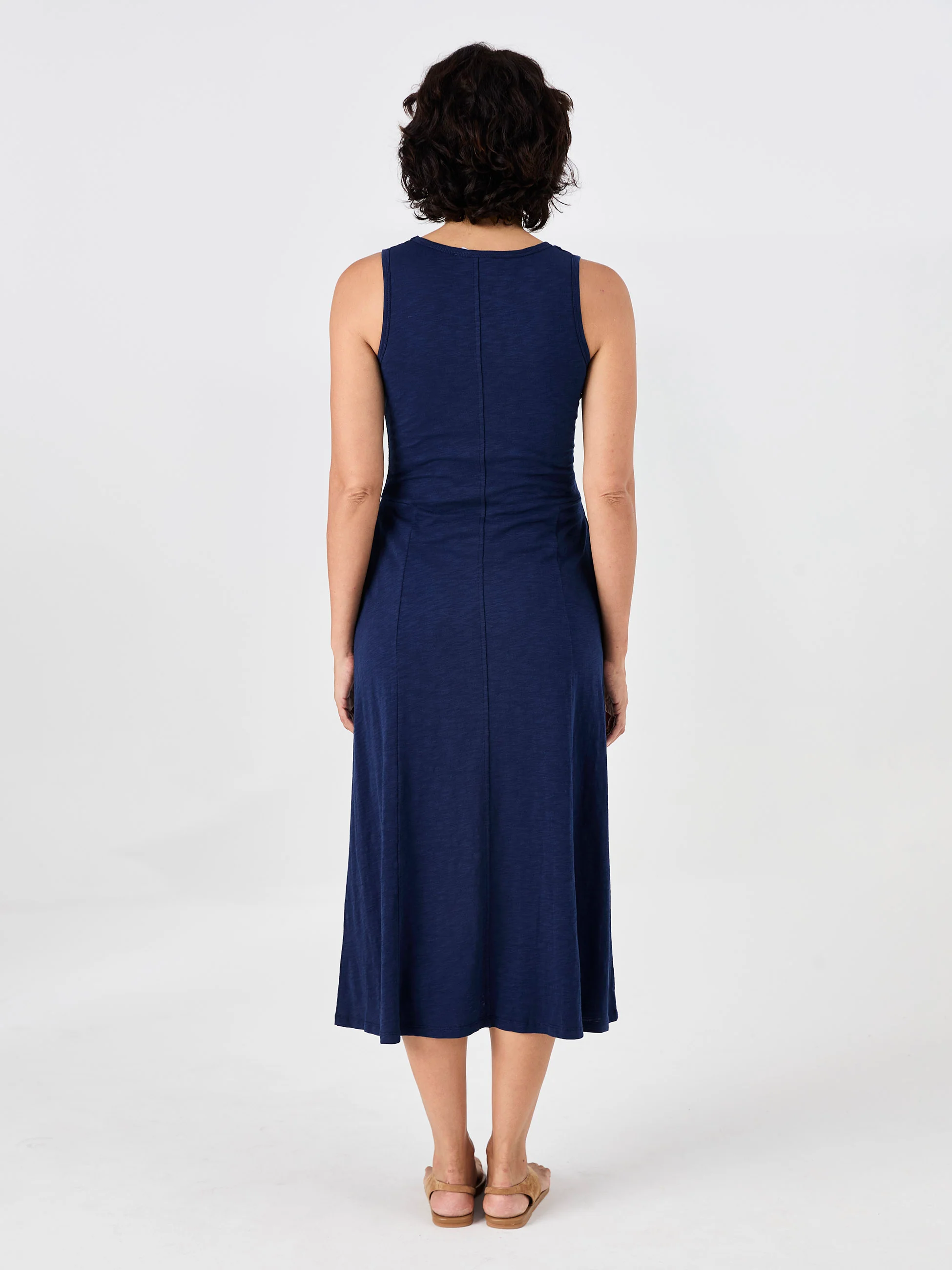 Textured Slub Dress - Midnight Blue - Image 5