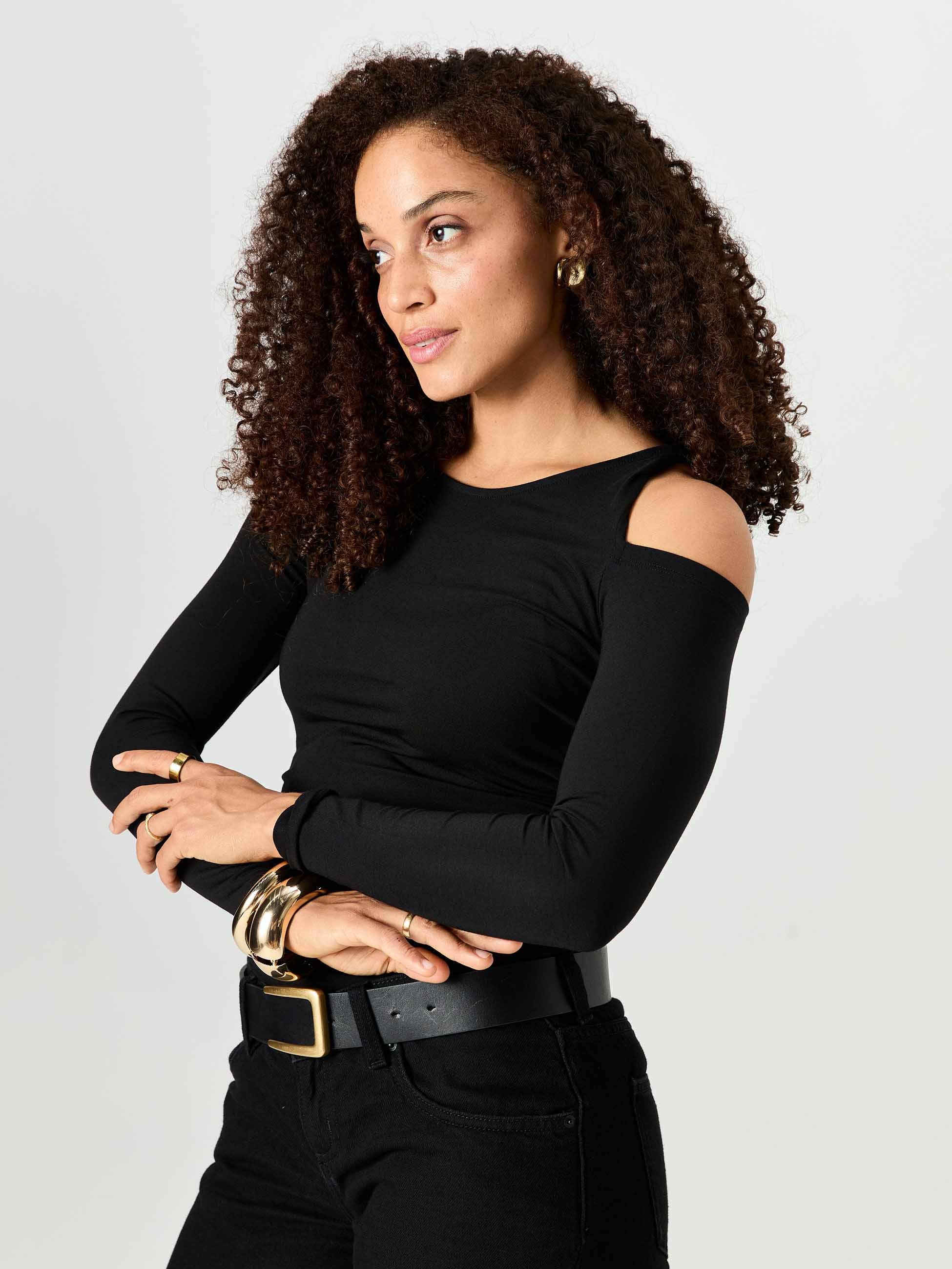 Twist Long Sleeve Top - Black - Image 2