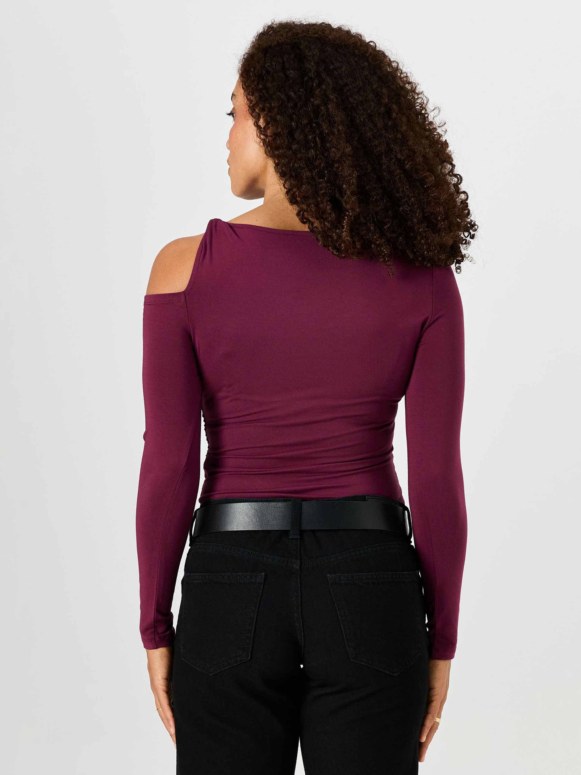 Twist Long Sleeve Top - Ruby - Image 3