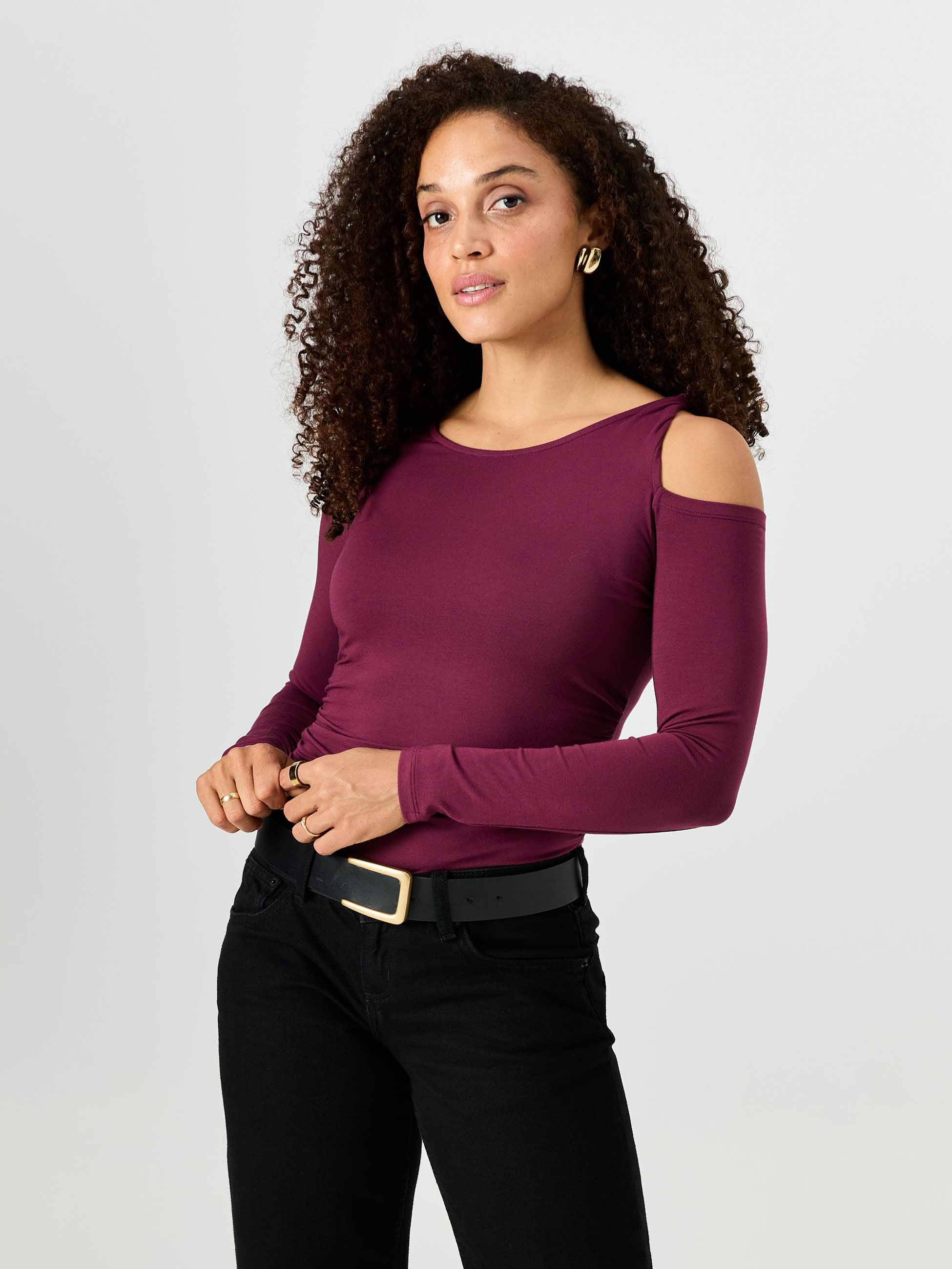 Twist Long Sleeve Top - Ruby - Image 5