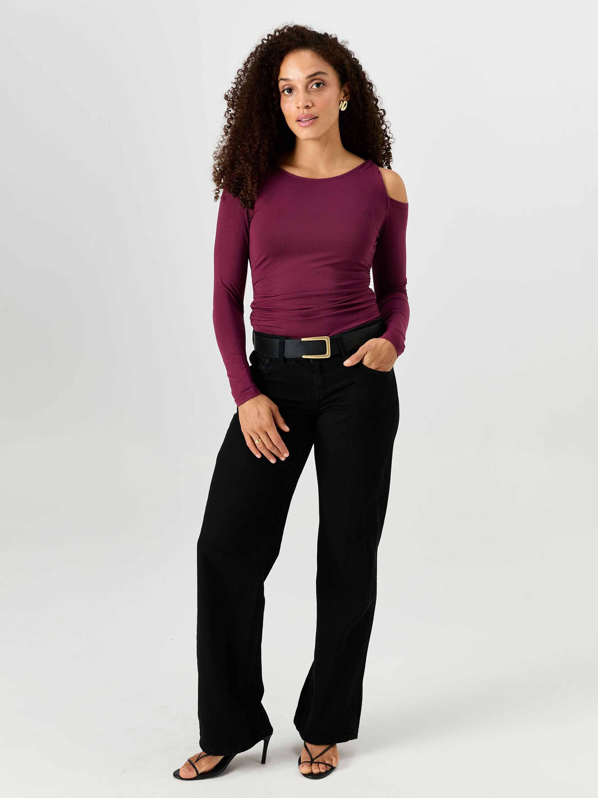 Twist Long Sleeve Top - Ruby - Image 6