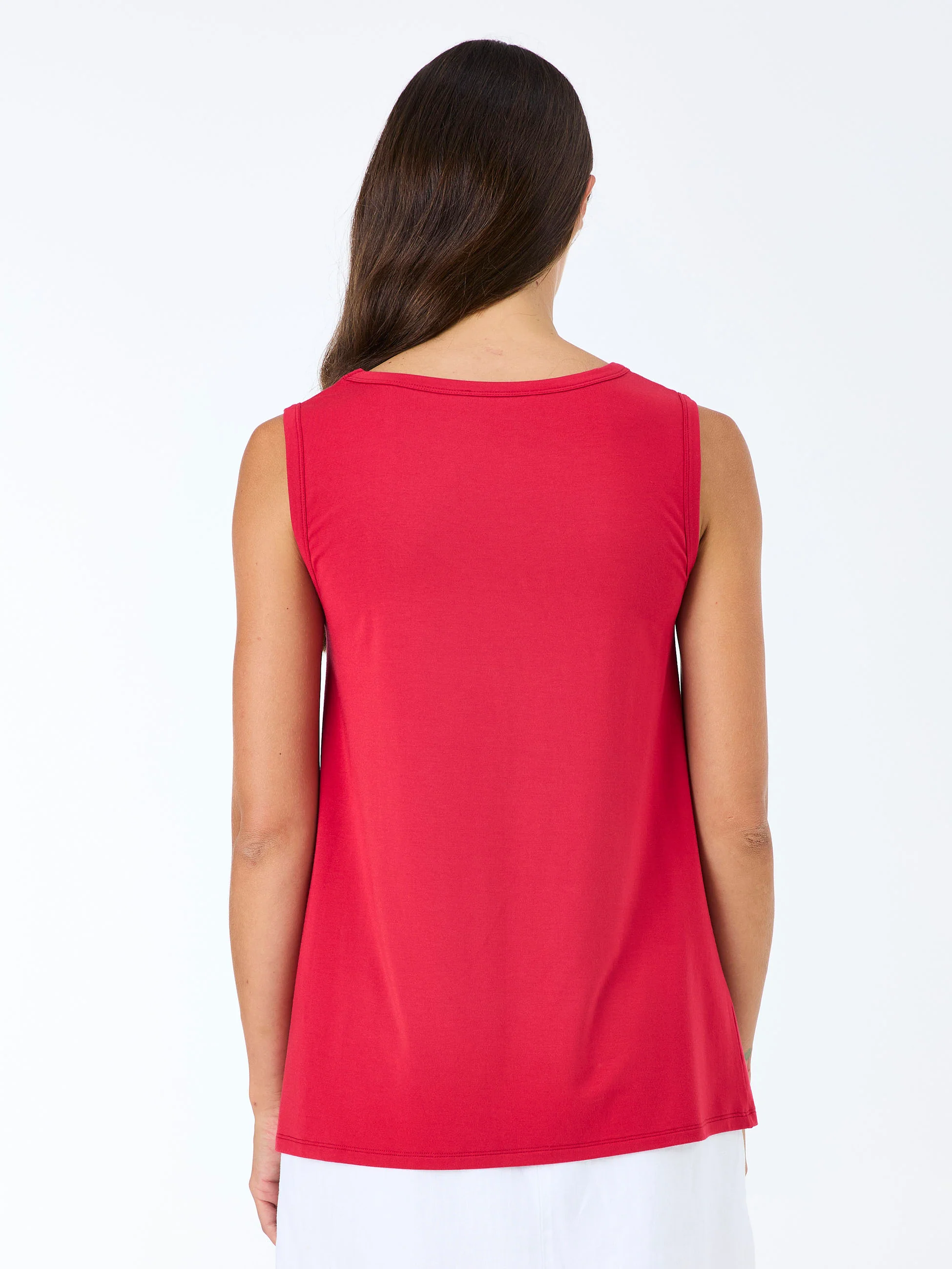 V Neck Swing Top - Cherry - Image 4