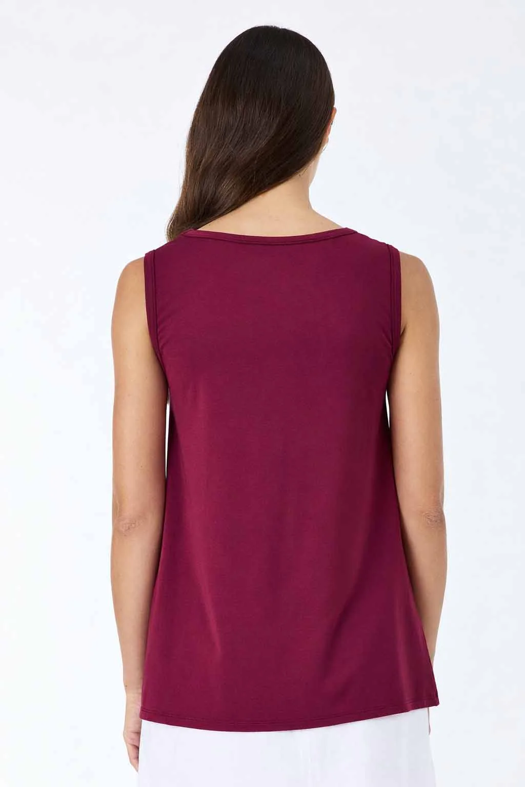 V Neck Swing Top - Ruby - Image 3